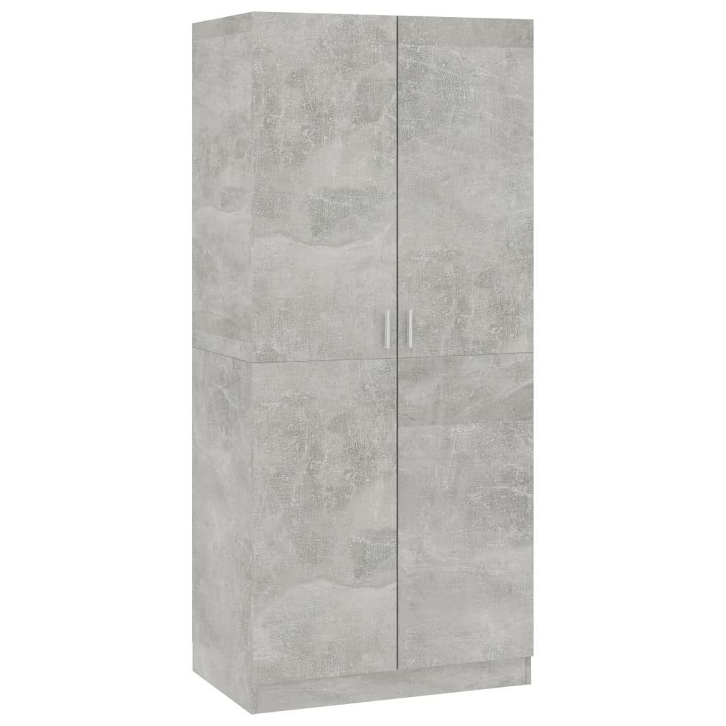 in möbelando Kleiderschrank 52x80x180 mit Betongrau 2 cm) Türen (LxBxH: 299853