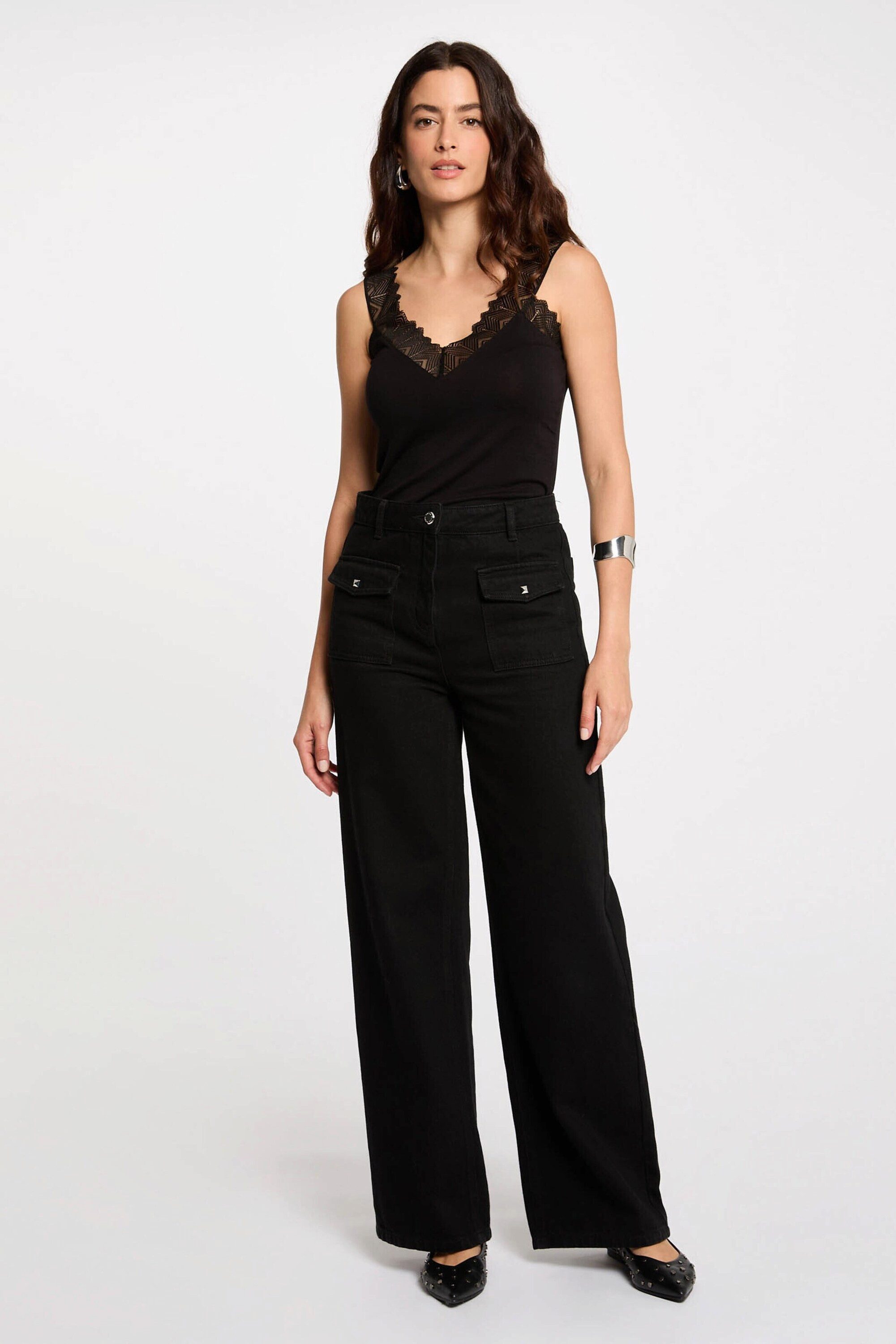 MORGAN Tanktop 242-DNAE (1-tlg) Spitze