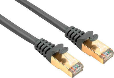 Hama CAT-5e-Netzwerkkabel STP vergoldet geschirmt Grau Netzwerkkabel 1,5m LAN-Kabel, RJ-45 (Ethernet), (150 cm)