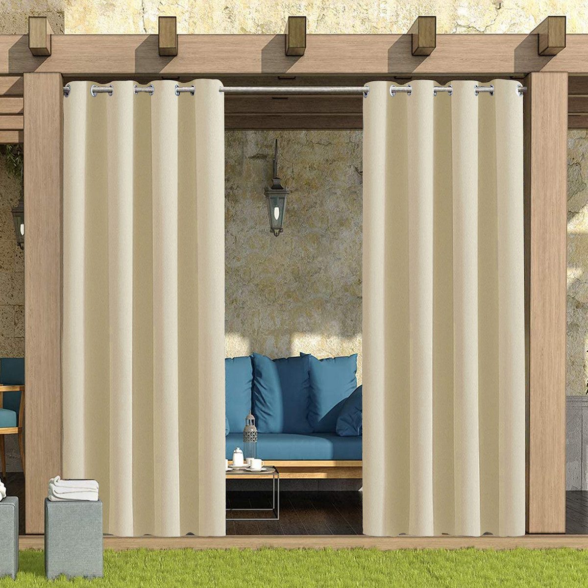 Qelus Outdoorvorhang Wasserdicht Outdoor Blickdicht Vorhang günstig online kaufen