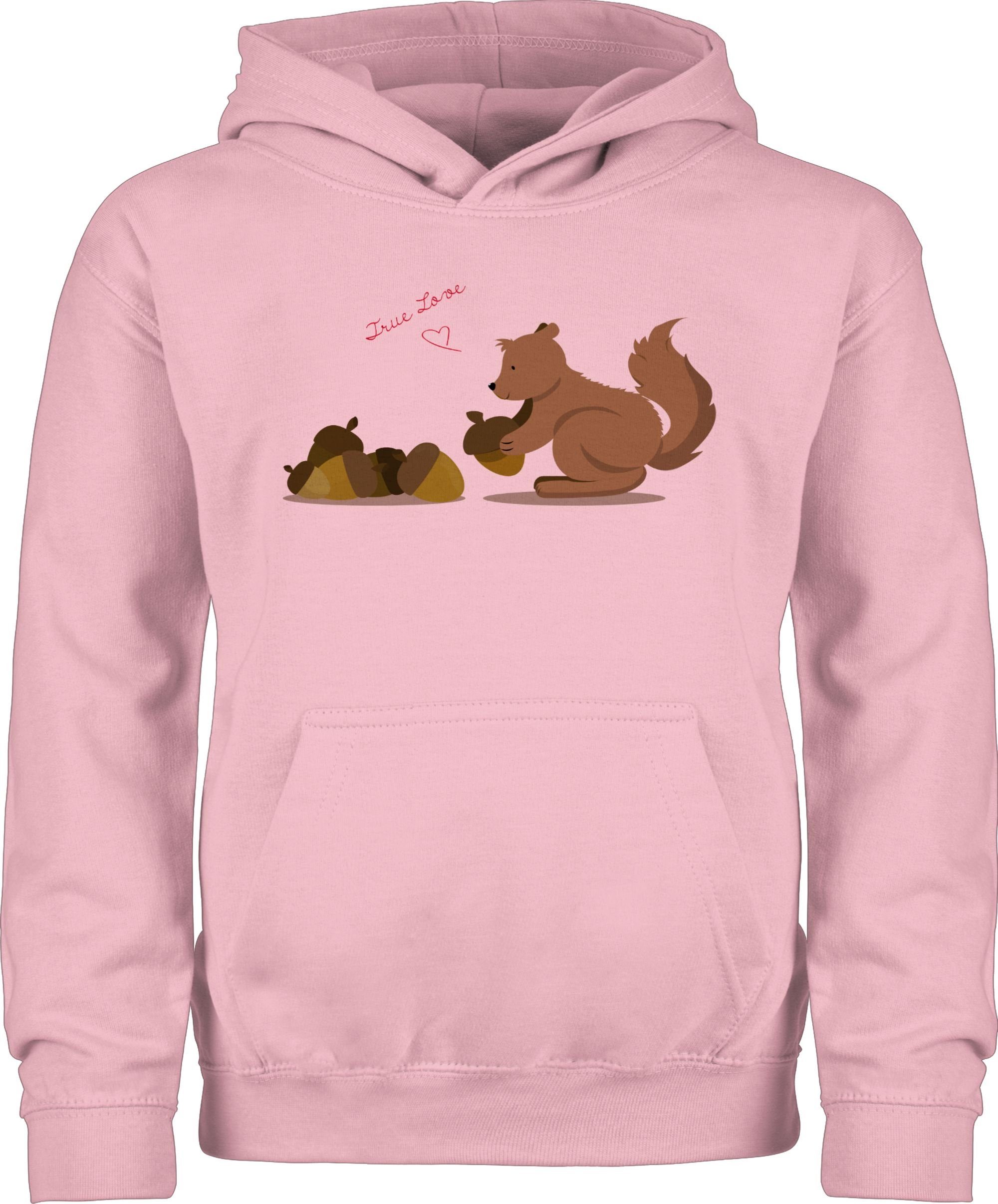 Shirtracer Hoodie »Eichhörnchen True Love - Tiermotiv Animal Print - Kinder  Premium Kapuzenpullover« mädchen pullover 152 - eichhörnchen pulli