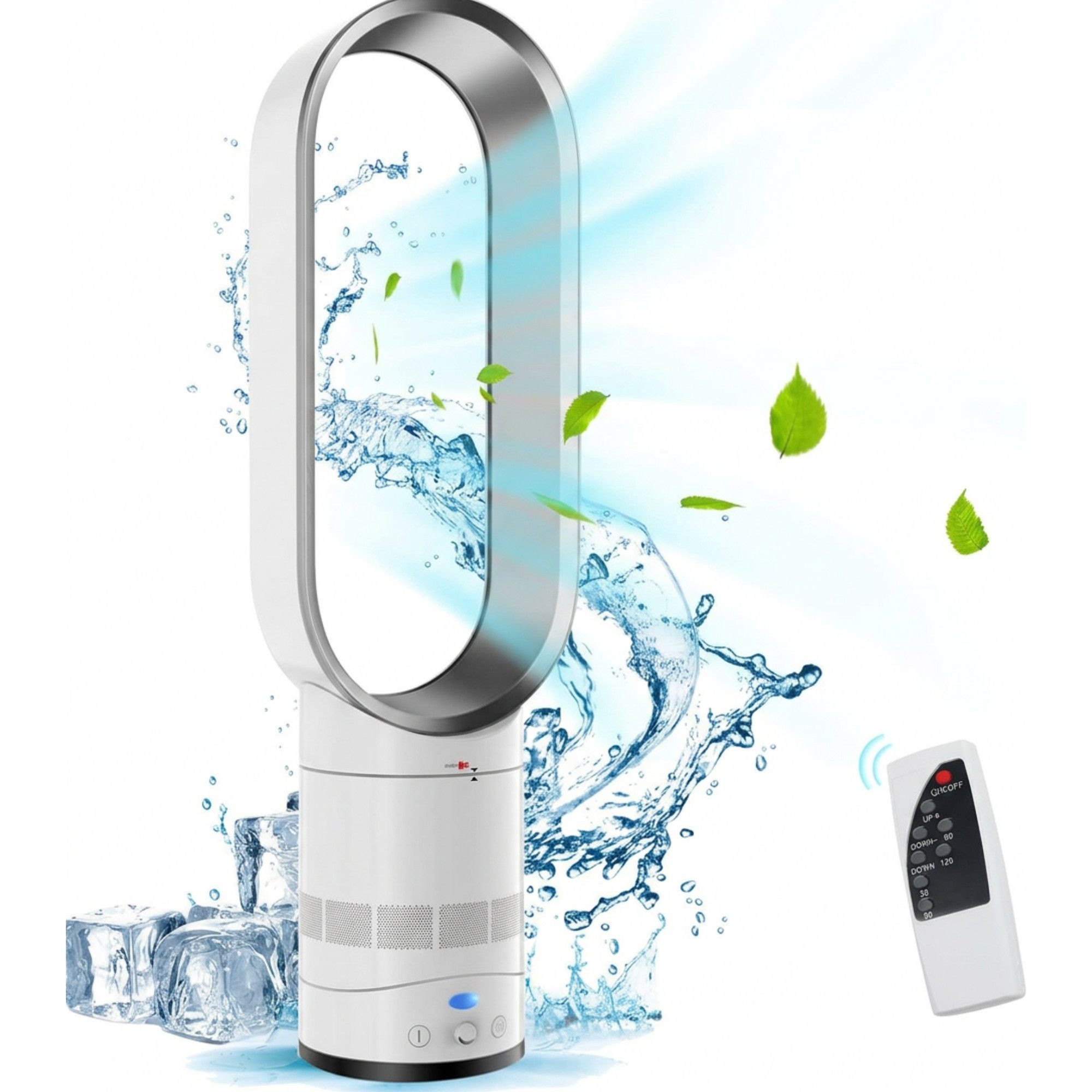 Athlix Turmventilator Flügelloser Ventilator Standventilator mit Fernbedienung geräuscharm, Integrierte Timerfunktion, Leistungsstarker 40W-Motor