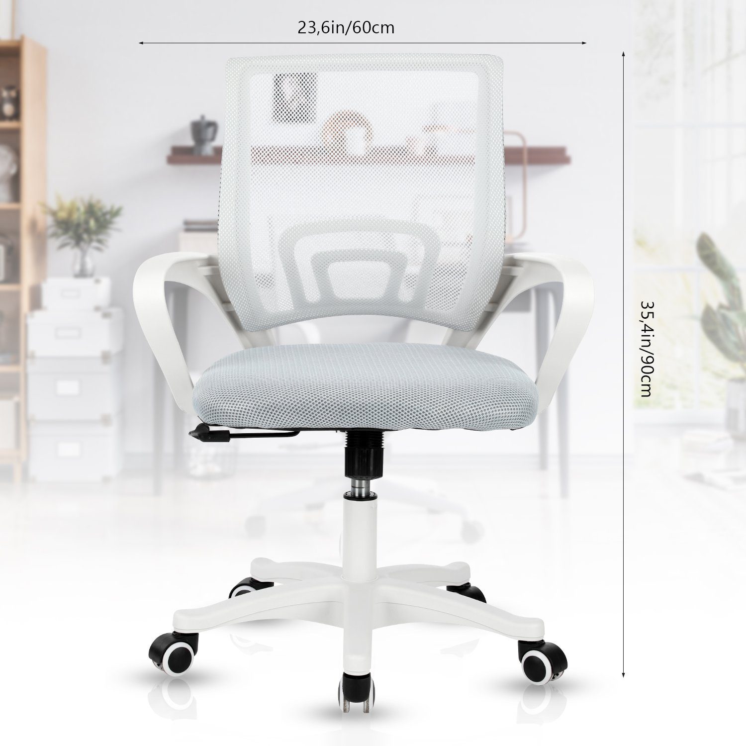 Schreibtischstuhl Wippfunktion, höhenverstellbarer, Drehstuhl, atmungsaktiv, Bürostuhl, iscooter 360° Wippfunktion, Schreibtischstuhl Büro, Arbeitszimmer mit