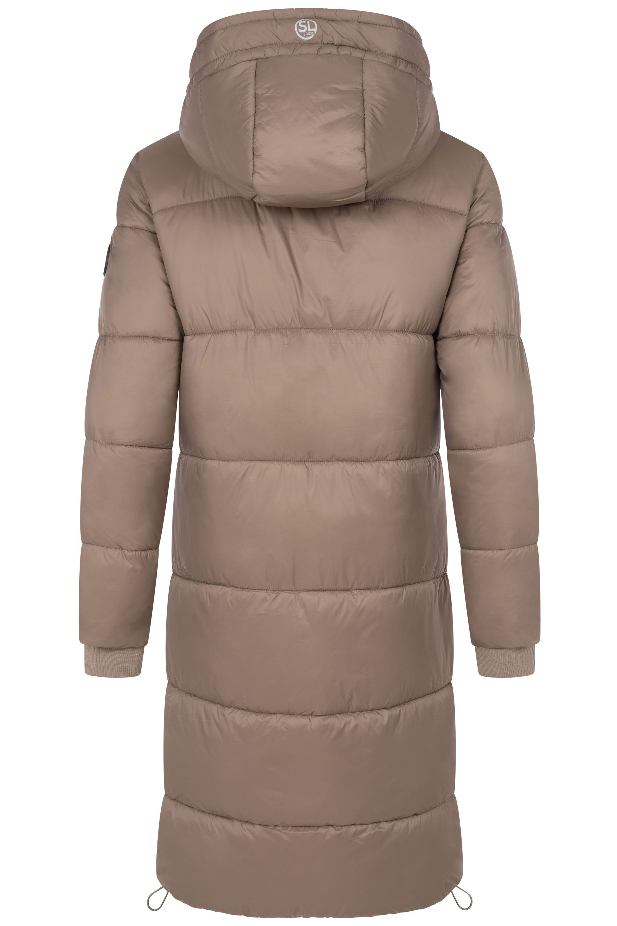 SUBLEVEL Steppjacke Damen Mantel mit Kapuze extra lange Winter Jacke Parka