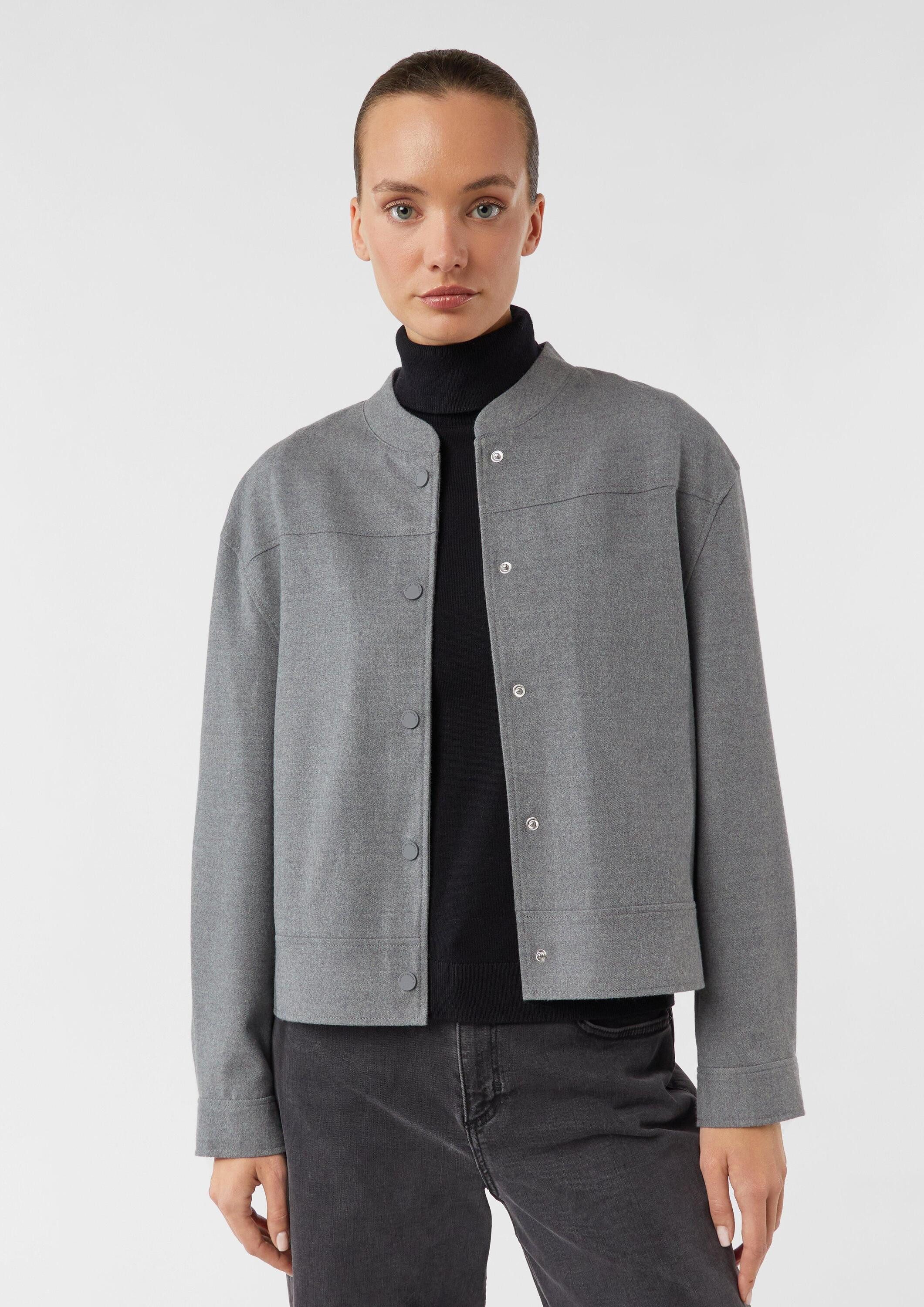 comma Funktionsjacke Indoor-Jacke Lässige College-Jacke aus weichem Flanell