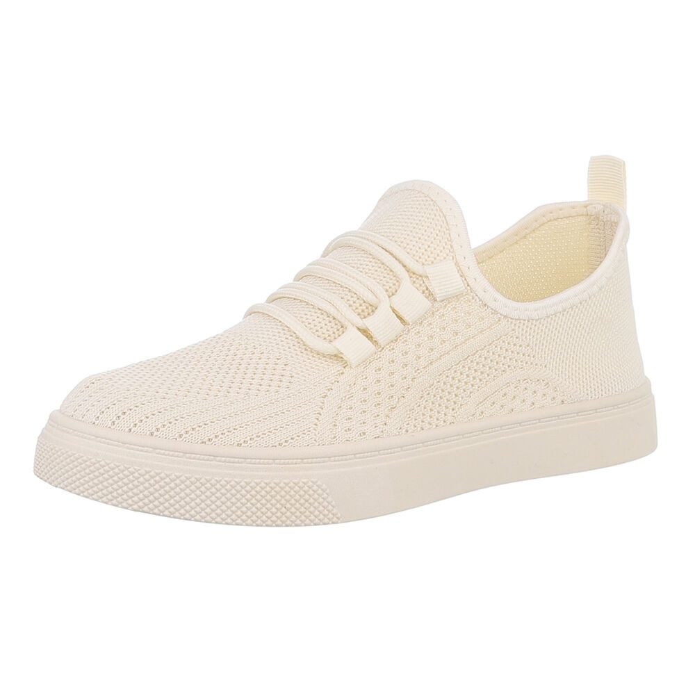 Ital-Design Stylischer Freizeitschuh aus Mesh in Schwarz Sneaker (88843522) Flach Sneakers Low in Beige