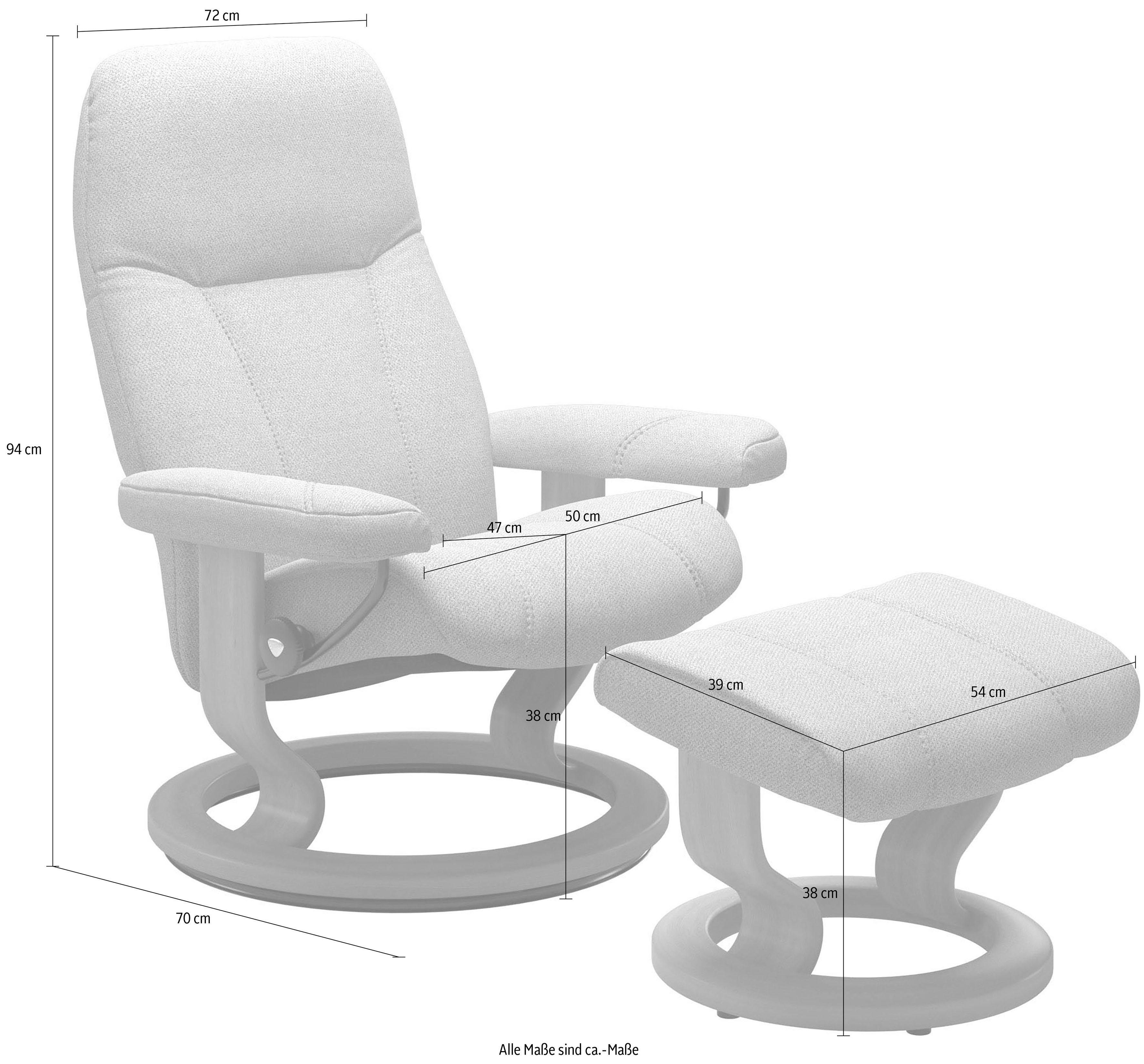 Consul Base, (Set, Classic Stressless® mit S, Größe Relaxsessel mit Hocker), Braun mit Relaxsessel Gestell Hocker,