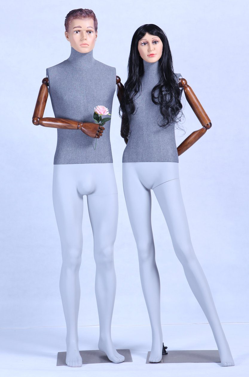 EurotonDisplay Schaufensterpuppe Weiblich - 180cm Mit 2 Perücken & Metallplatte