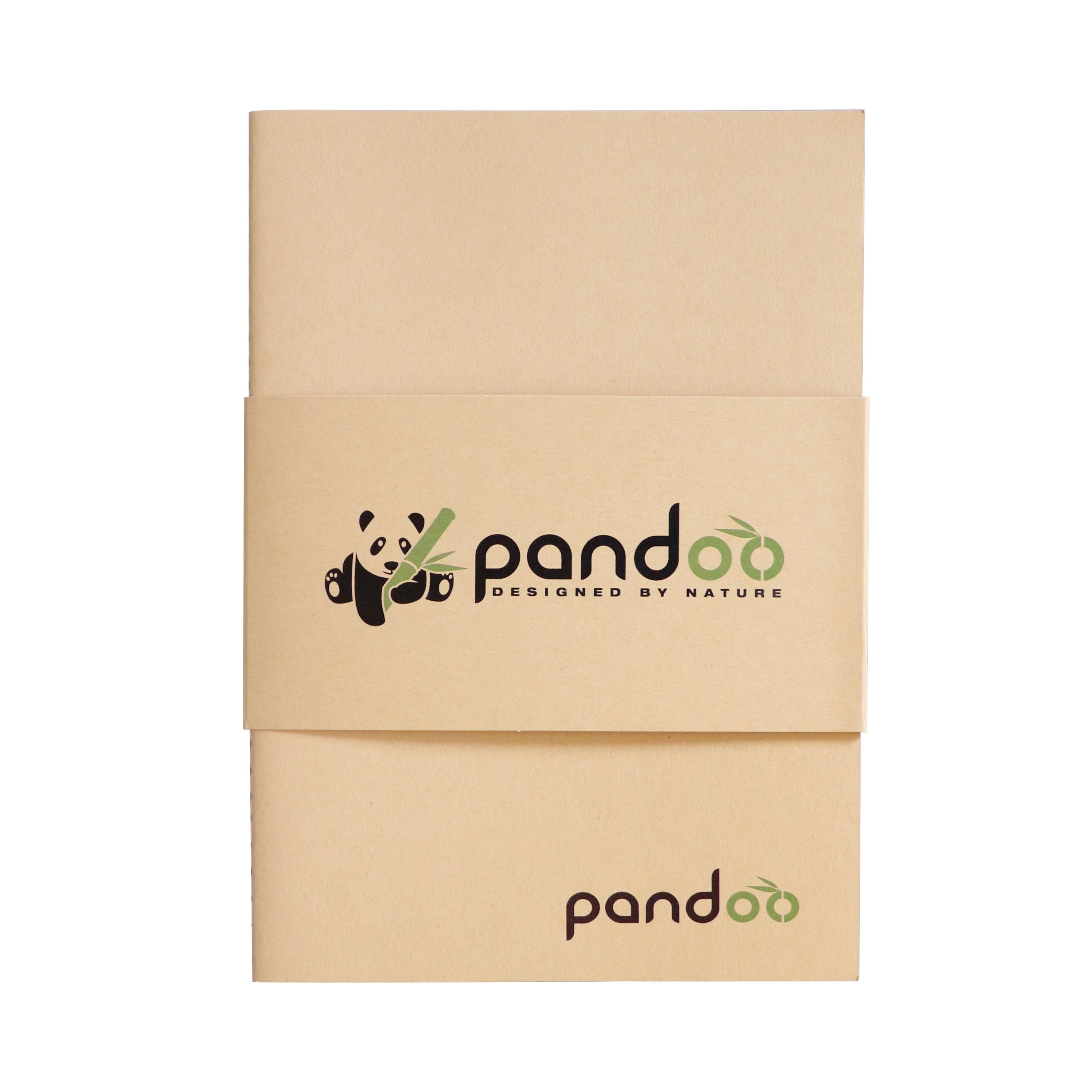 pandoo Notizheft 5 Notizhefte Bambuszellstoff, Format A5 aus 100% und A4