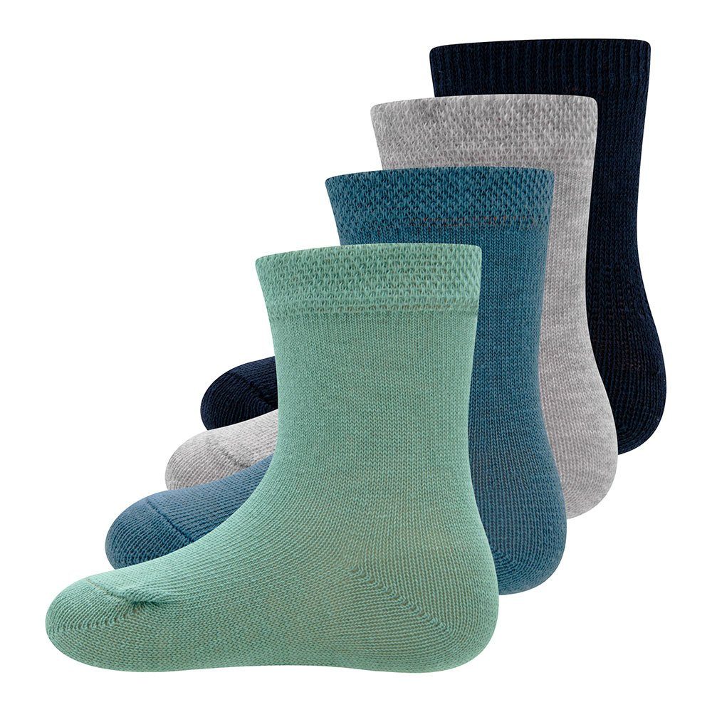 Ewers Socken Socken Uni (4-Paar) blau-grau