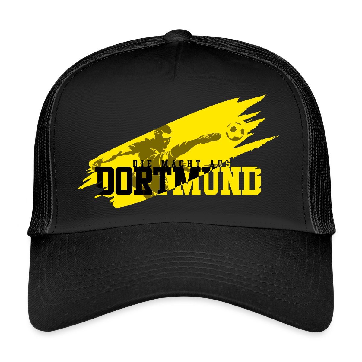 Trucker Cap Die Macht Aus Dortmund Schwarz-Gelb Fußball Fan Trucker Cap