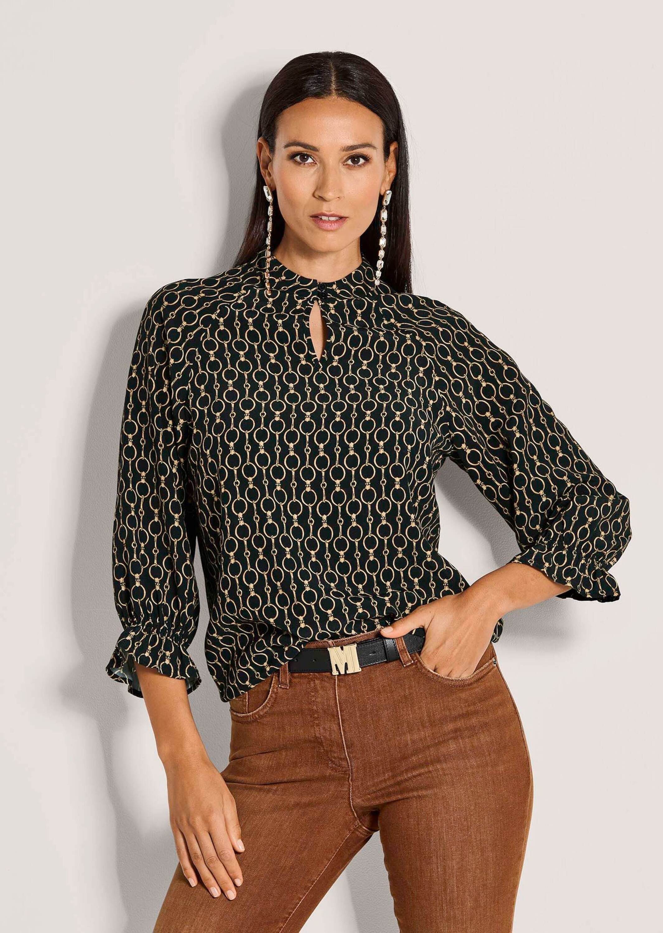 MADELEINE Langarmbluse Elegante Viskosebluse mit Grafik-Print Druckbluse mi günstig online kaufen