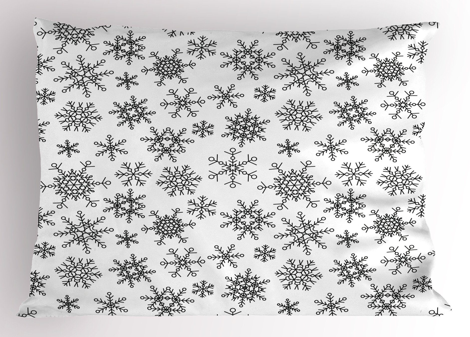 Dekorativer Size (1 King Kissenbezug, Winter-Motive Abakuhaus Stück), Gedruckter Schneeflocke Kissenbezüge Standard Linie