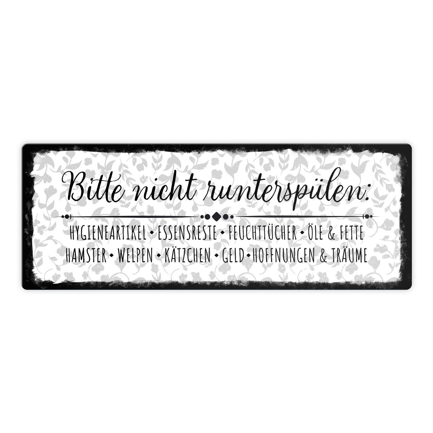 Metallschild Bitte nicht runterspülen Toiletten Metallschild im Vintage-Look