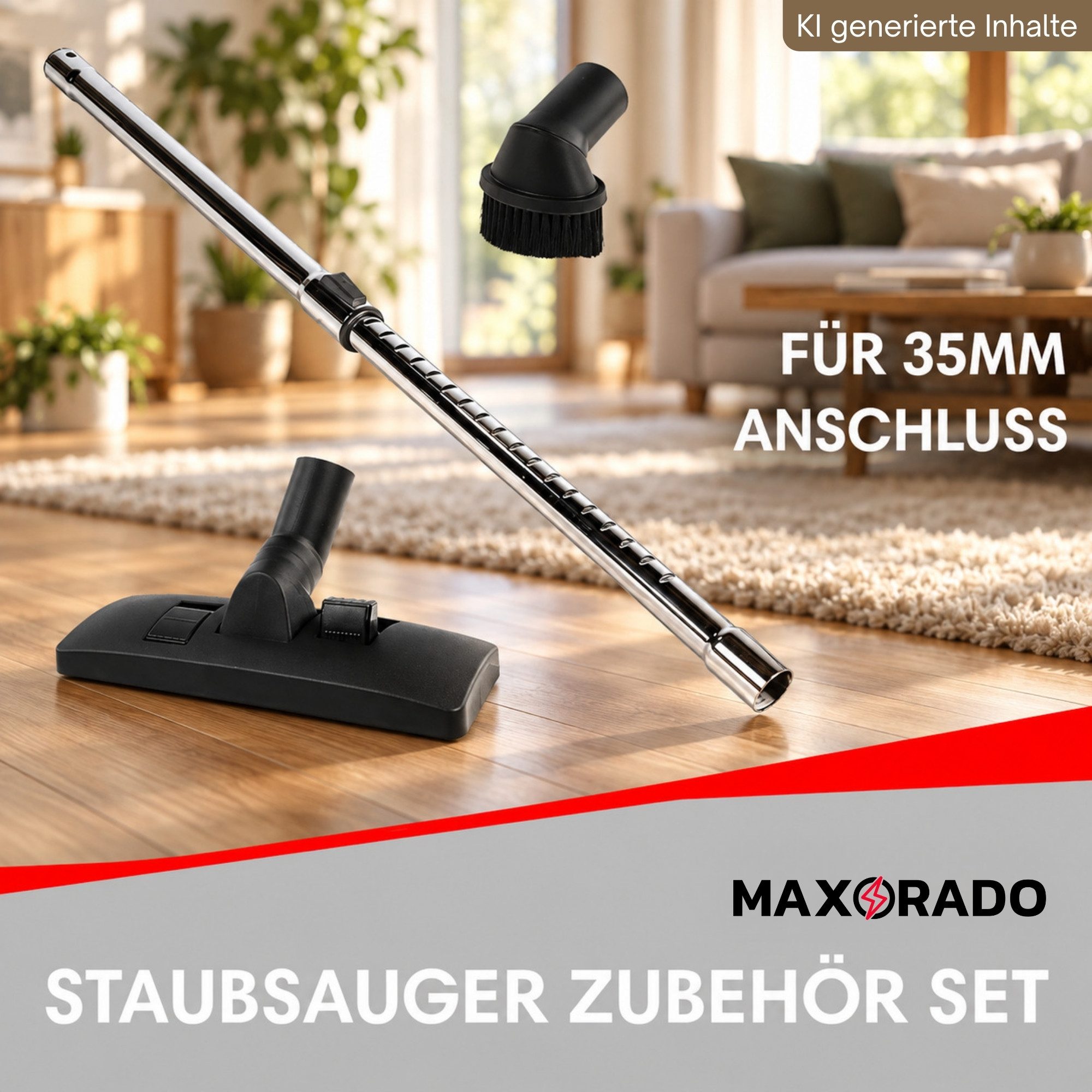 Maxorado Staubsaugerdüsen-Set 35mm Staubsaugerrohr Kombidüse für Staubsauger EIO ECO Öko-Lux Topo – Bild 4 von 5