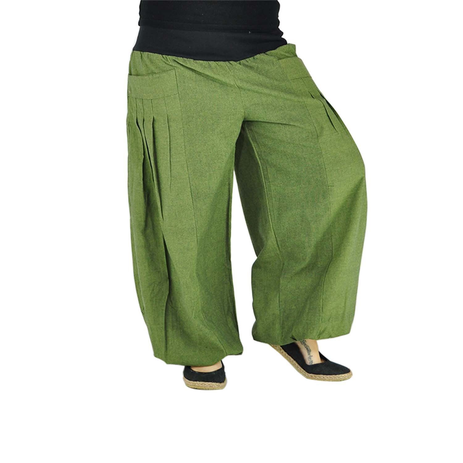 virblatt Pumphose Haremshose Damen, Baumwolle, Yogahose Damen Aladinhose Pluderhose weicher Lycra Bund