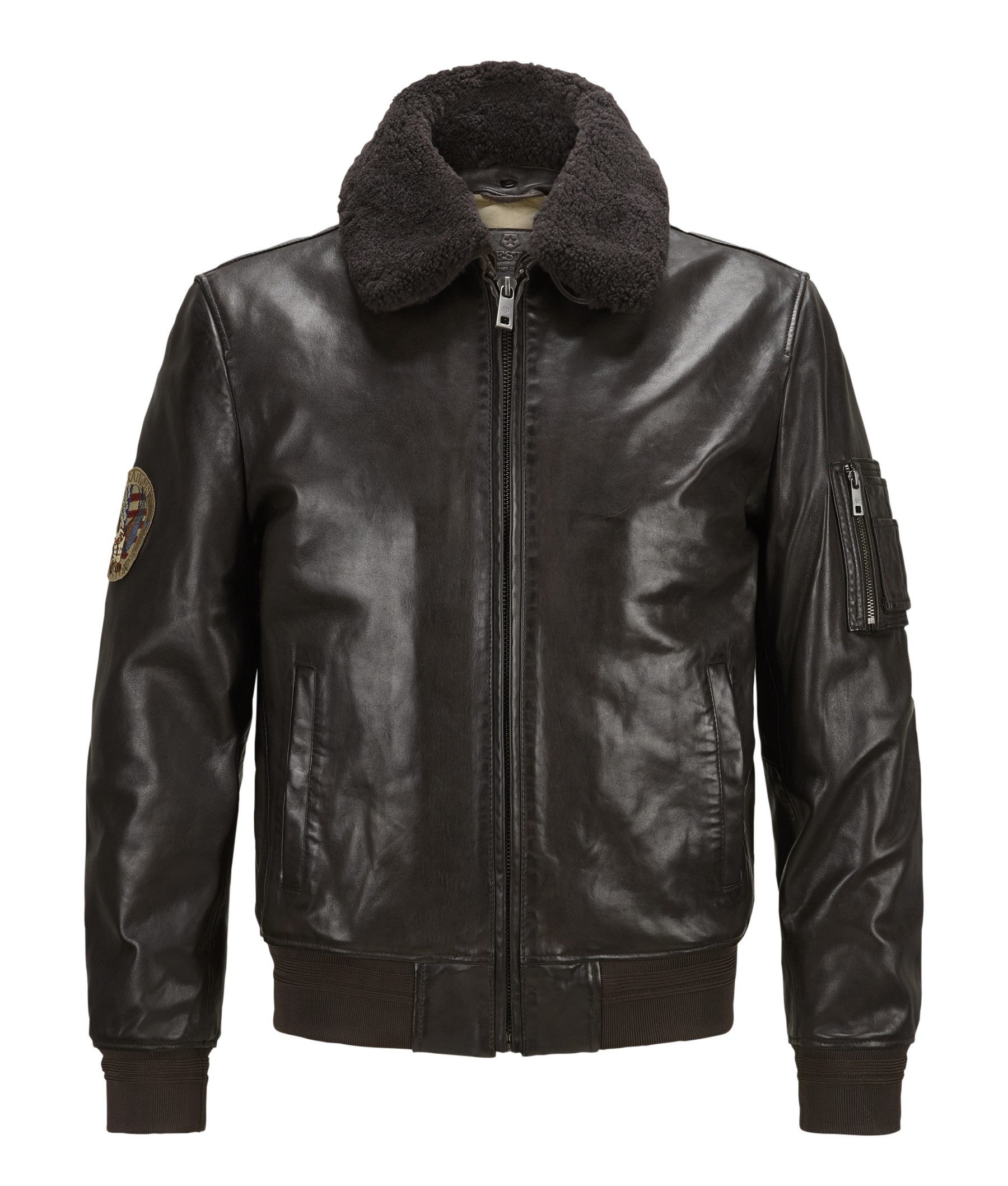 Milestone Lederjacke MSTom Pilotenjacke aus Lammleder mit abnehmbarem Fellk günstig online kaufen