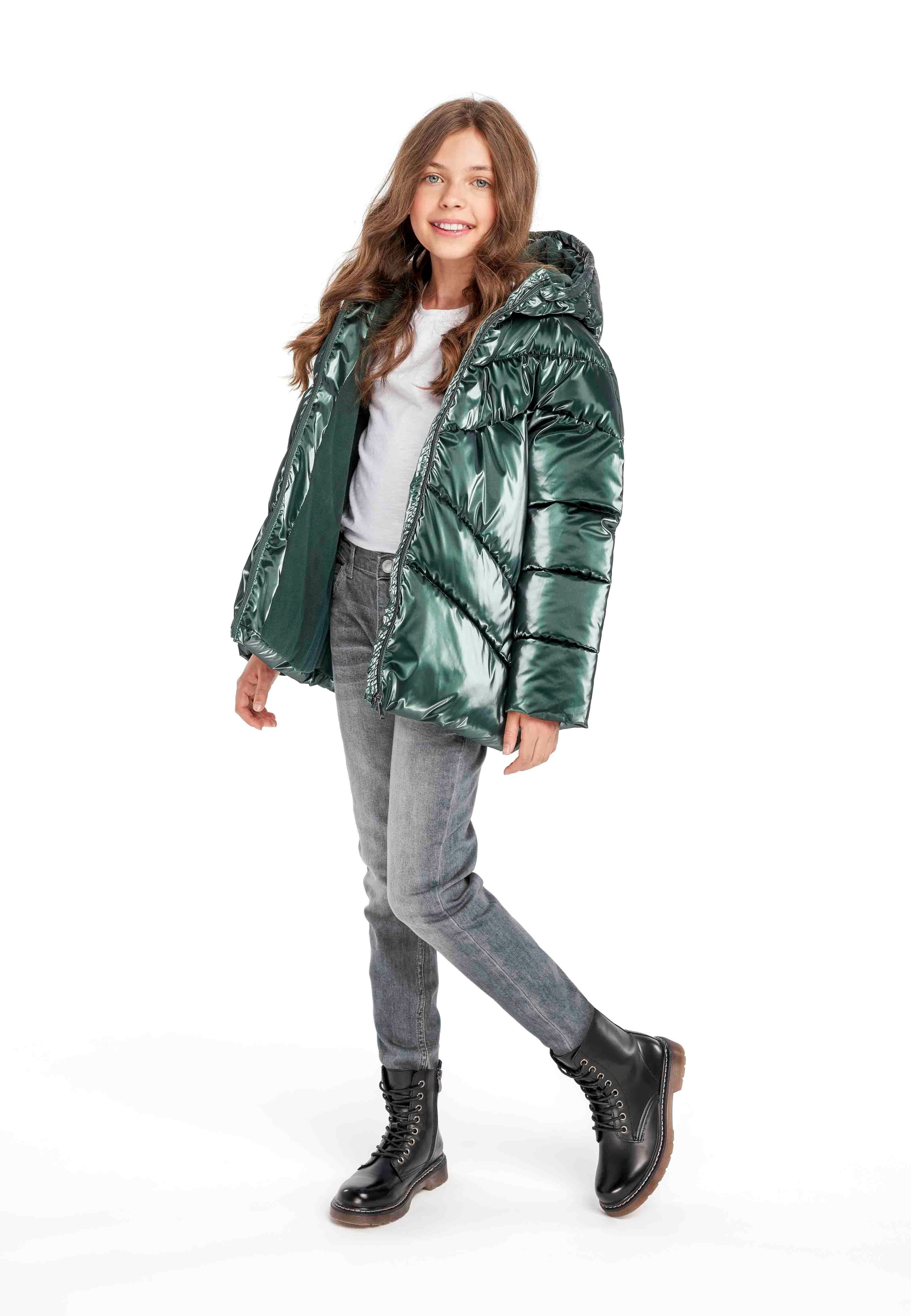 Winterjacke MINOTI Metallic-Look im Grün (2-14y)