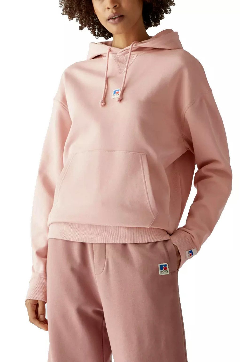 BOSS Kapuzensweatshirt BOSS X RUSSELL ATHLETIC Unisex Hoodie Lockere Oversize-Passform, Kapuze mit Kordelzug, Kängurutasche