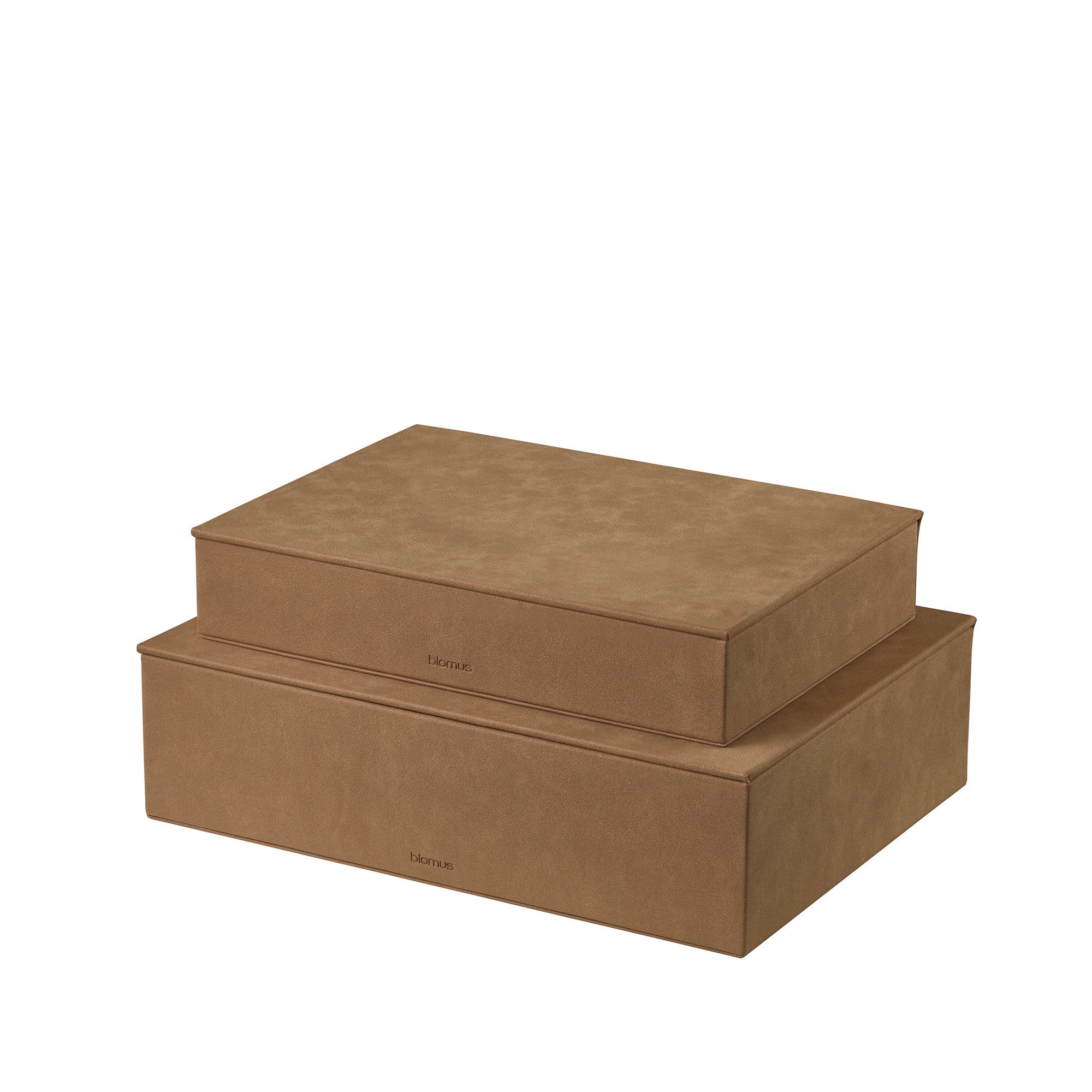 blomus Aufbewahrungsbox 2er Set -SAHLA- Organizer, Ordnungsboxen, Kisten Set, Storage Box (Set, 2 St., 2 Boxen), Funktionales Design, klare Linien, Wildlederoptik, Organizer