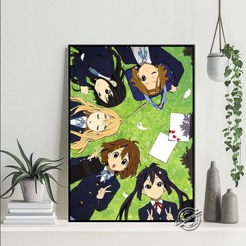 TPFLiving Kunstdruck (OHNE RAHMEN) Poster - Leinwand - Wandbild, K-ON - Kunstdruck aus der japanischen Anime Fernsehserie - (Yonkoma Manga - Leinwand Wohnzimmer, Leinwand Bilder, Kunstdruck), Leinwand bunt - Größe 13x18cm