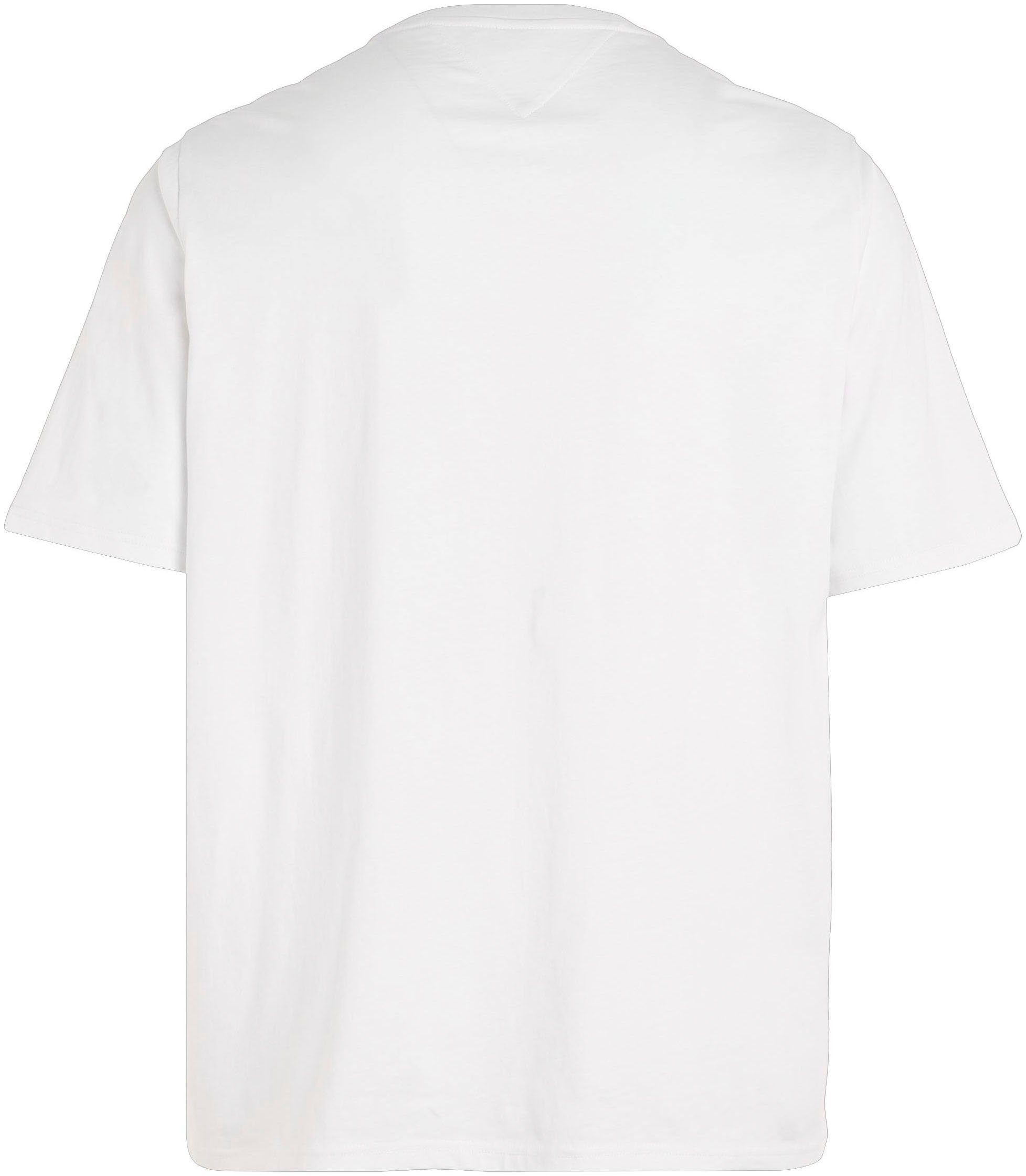 Jeans Print PLUS Brust T-Shirt Plus GRAPHIC TJM der ESSENTIAL White auf Tommy TEE mit