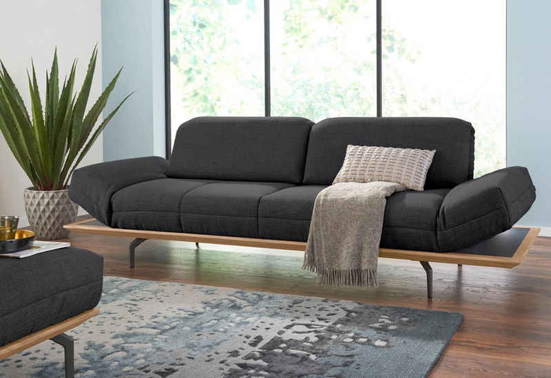 hülsta sofa 3-Sitzer hs.420, in 2 Qualitäten, Holzrahmen in Eiche Natur oder Nußbaum, Breite 232 cm