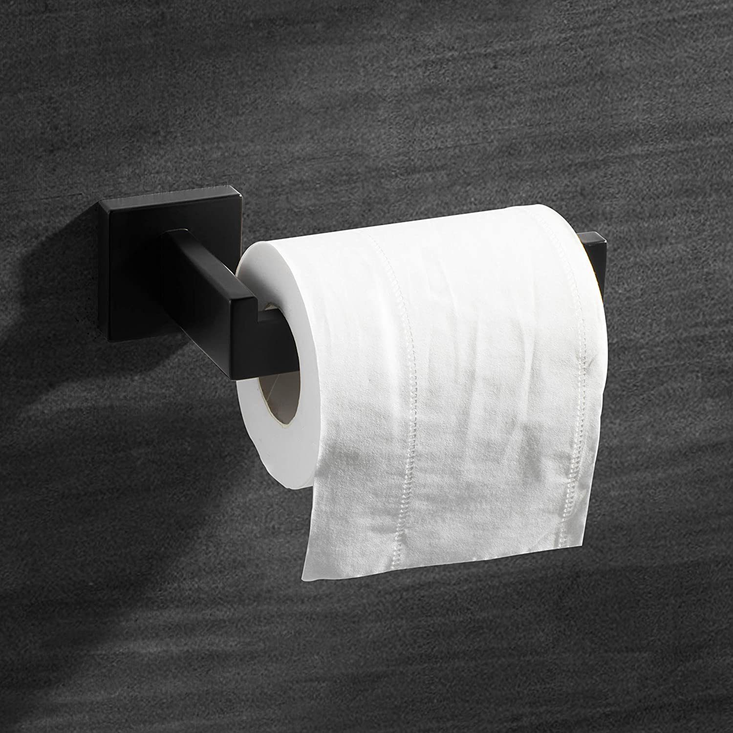 GelldG Toilettenpapierhalter Toilettenpapierhalter, Quadrat. WC Edelstahl Schwarz Klopapierhalter