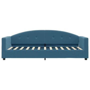 vidaXL Bett Tagesbett mit Matratze Blau 80x200 cm Samt