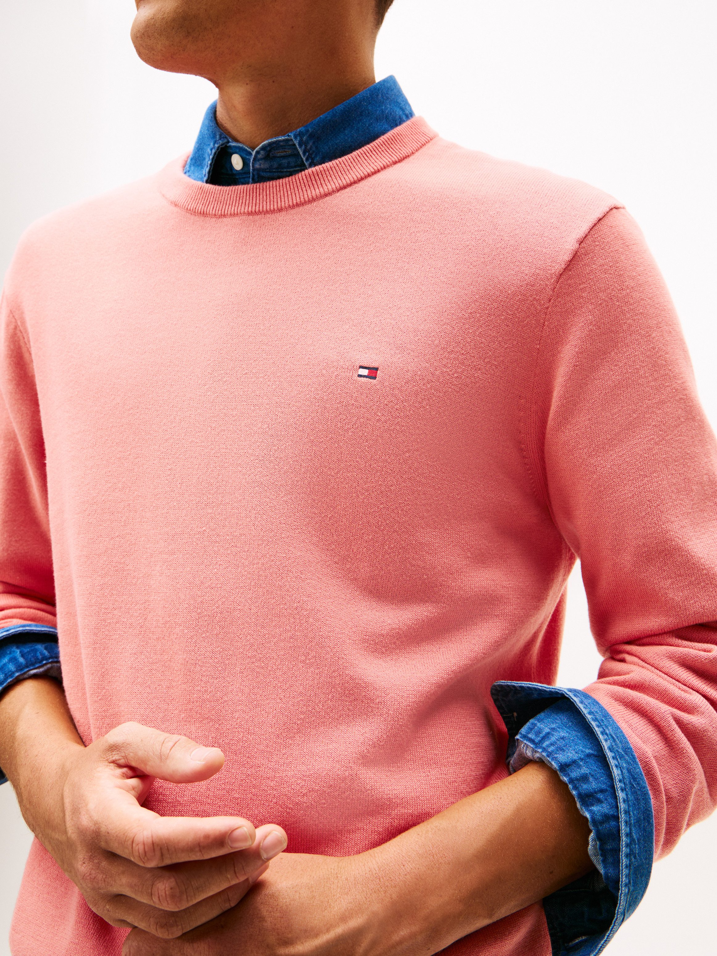 Tommy Hilfiger Rundhalspullover ESSENTIAL COTTON Crewneck Regular Fit Premium Mode