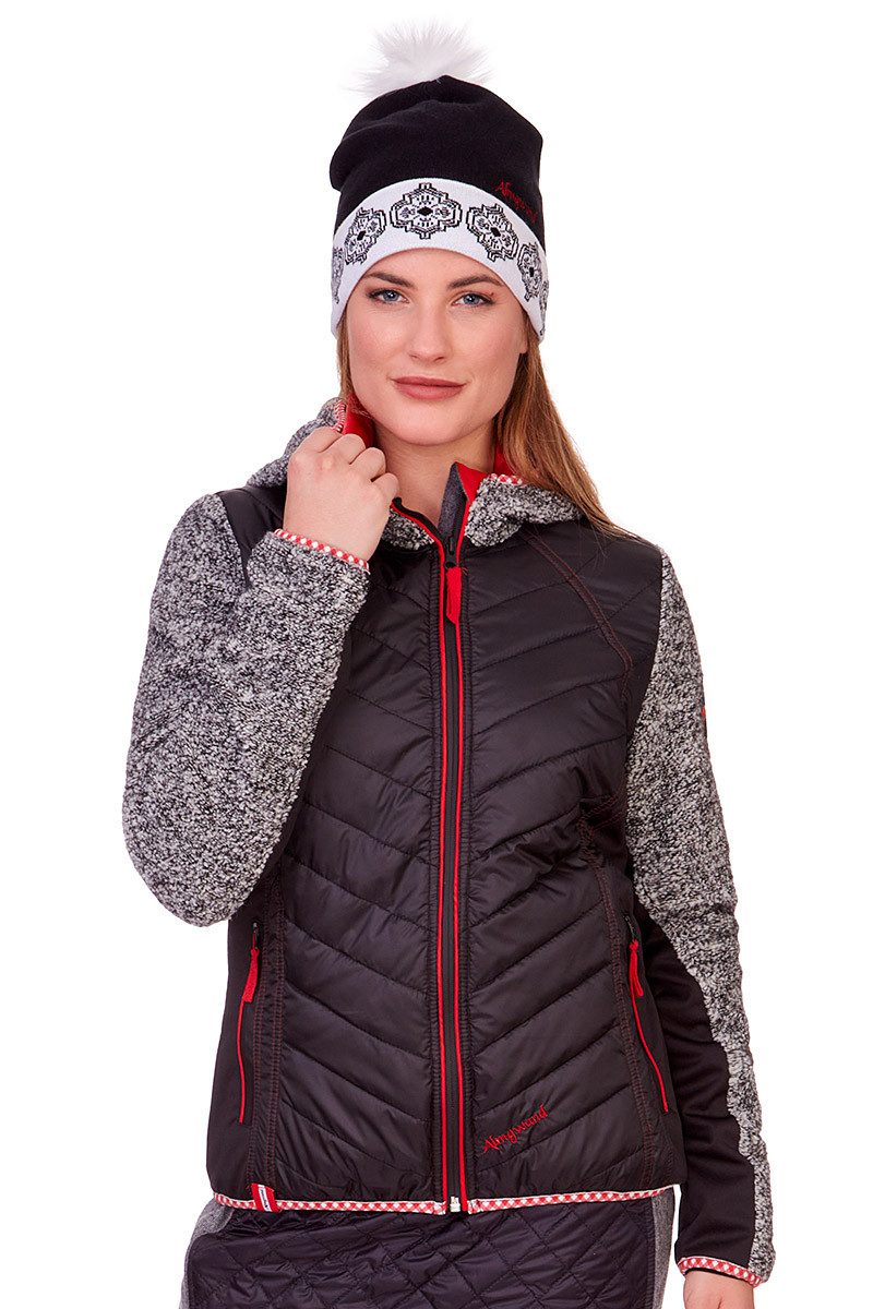 Almgwand Outdoorjacke Steppjacke Damen - AICHLERSTEIN - schwarz/grau/rot