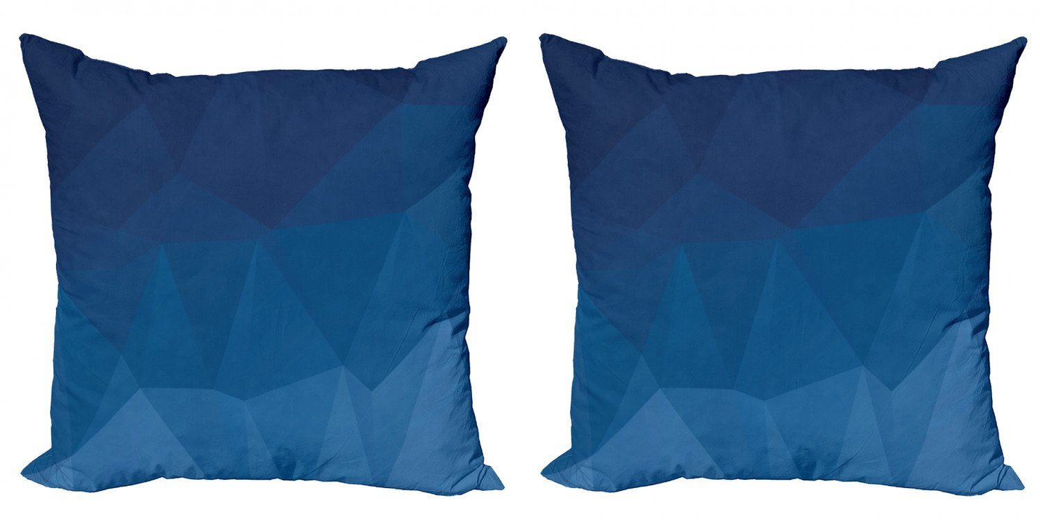Kissenbezüge Modern Accent Doppelseitiger Digitaldruck, Abakuhaus (2 Stück), Blau Abstract Blue Ombre Origami