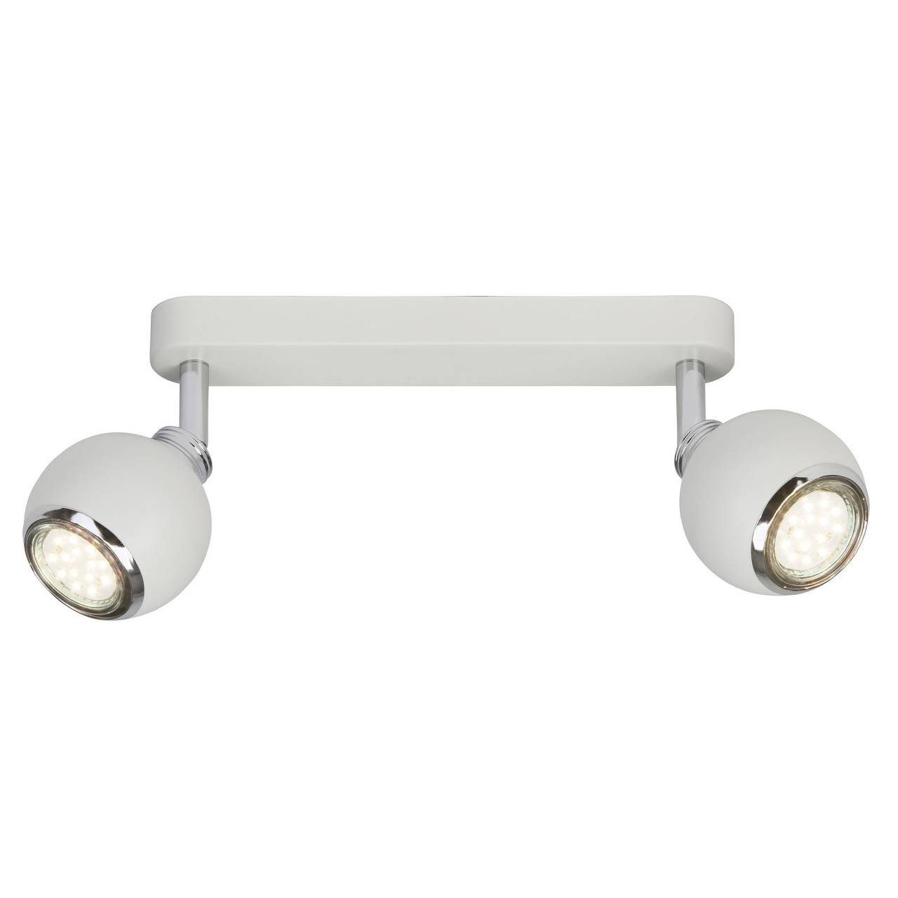 Brilliant Deckenleuchte GU10, LED Ina Lampe LED- 2flg 3W Ina, LED-PAR51, 2x Spotbalken weiß/chrom