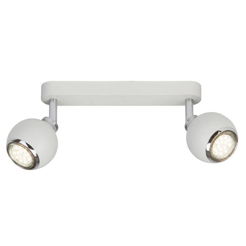 Brilliant Deckenleuchte Ina, Lampe Ina LED Spotbalken 2flg weiß/chrom 2x LED -PAR51, GU10, 3W LED-