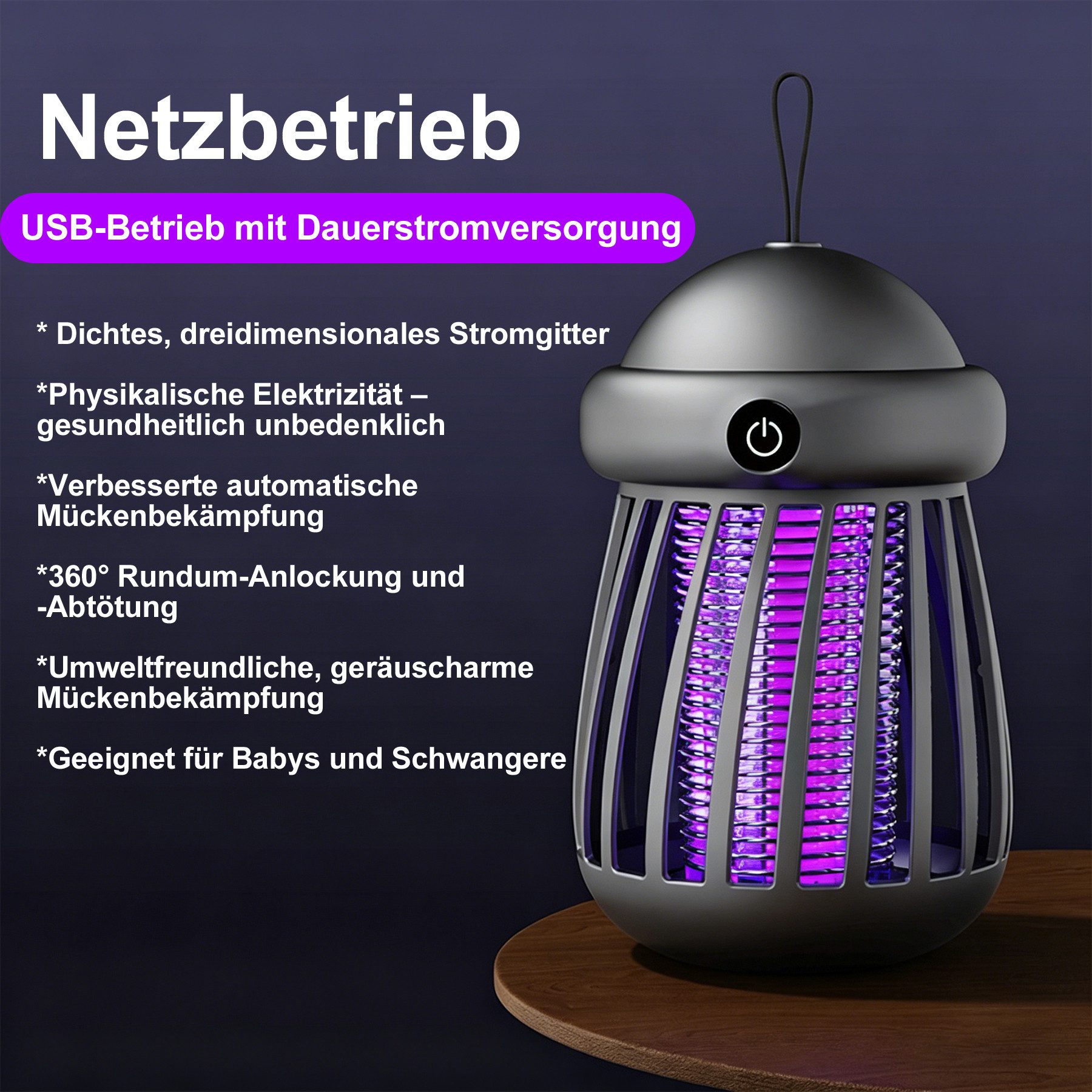 Senmudi Insektenvernichter Mückenfalle Elektrisch USB Direktsteck-Mückenvernichter, Elektrische Lampe Fliegenfalle Insektenschutz für Schlafzimmer Mücken