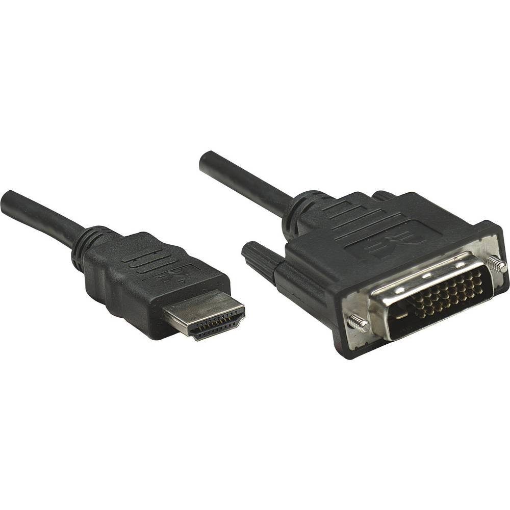MANHATTAN HDMI auf DVI-Kabel, HDMI-Stecker auf DVI-D 24+1 HDMI-Kabel, vergoldete Steckkontakte, UL-zertifiziert