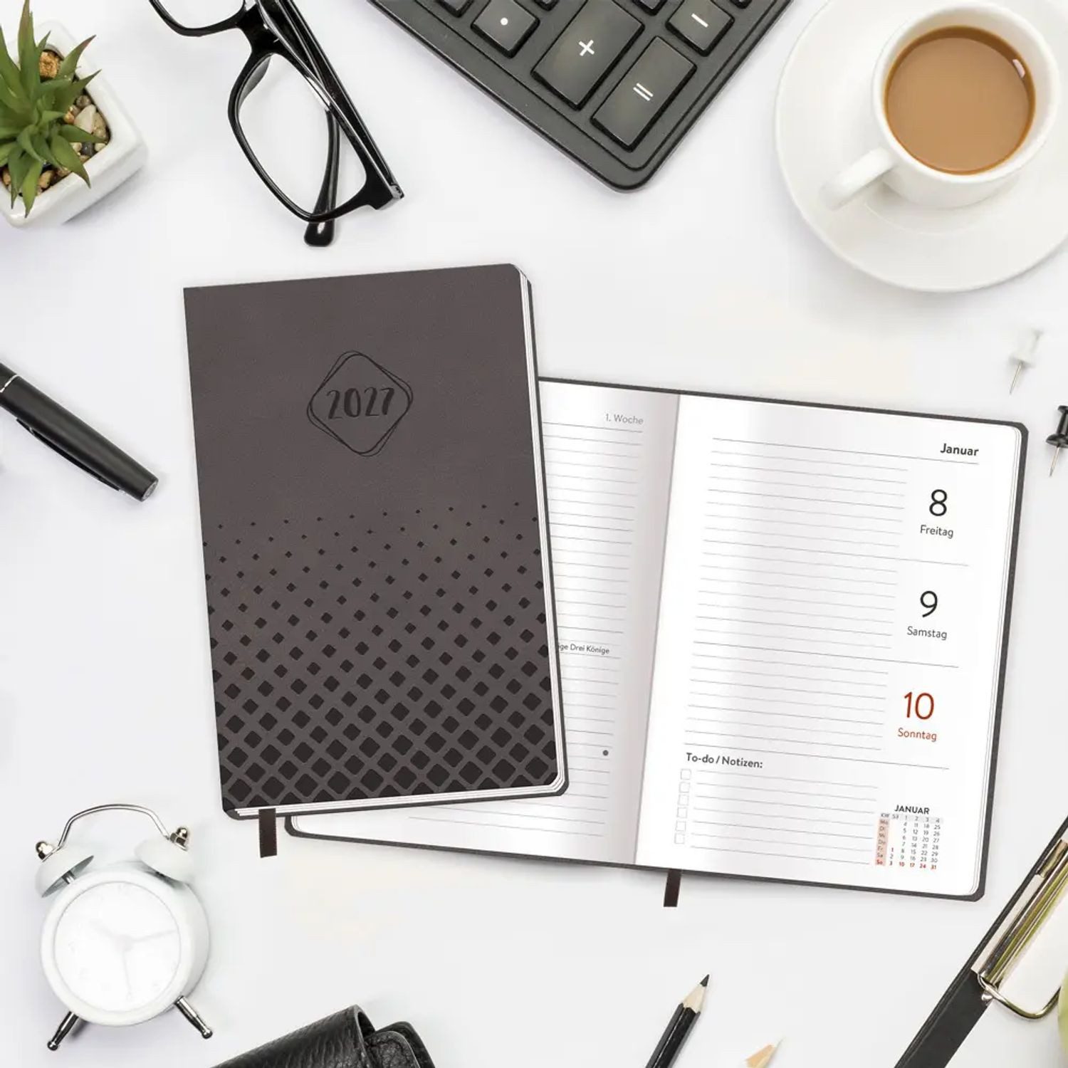 Trötsch Verlag Taschenkalender TRÖTSCH - Taschenkalender A6 Soft Touch Anthrazit 2027