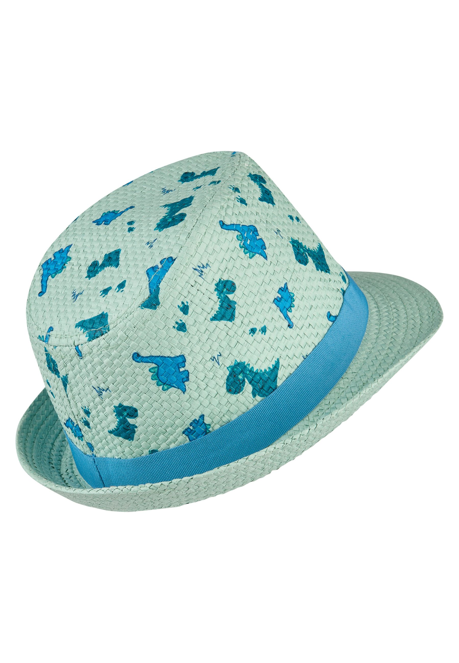 Sterntaler® Sonnenhut UV-Schutz 50+ Strohhut Dino (1-St) Leichter Strohhut mit Dinodruck, atmungsaktiv, Band & gebogener Krempe