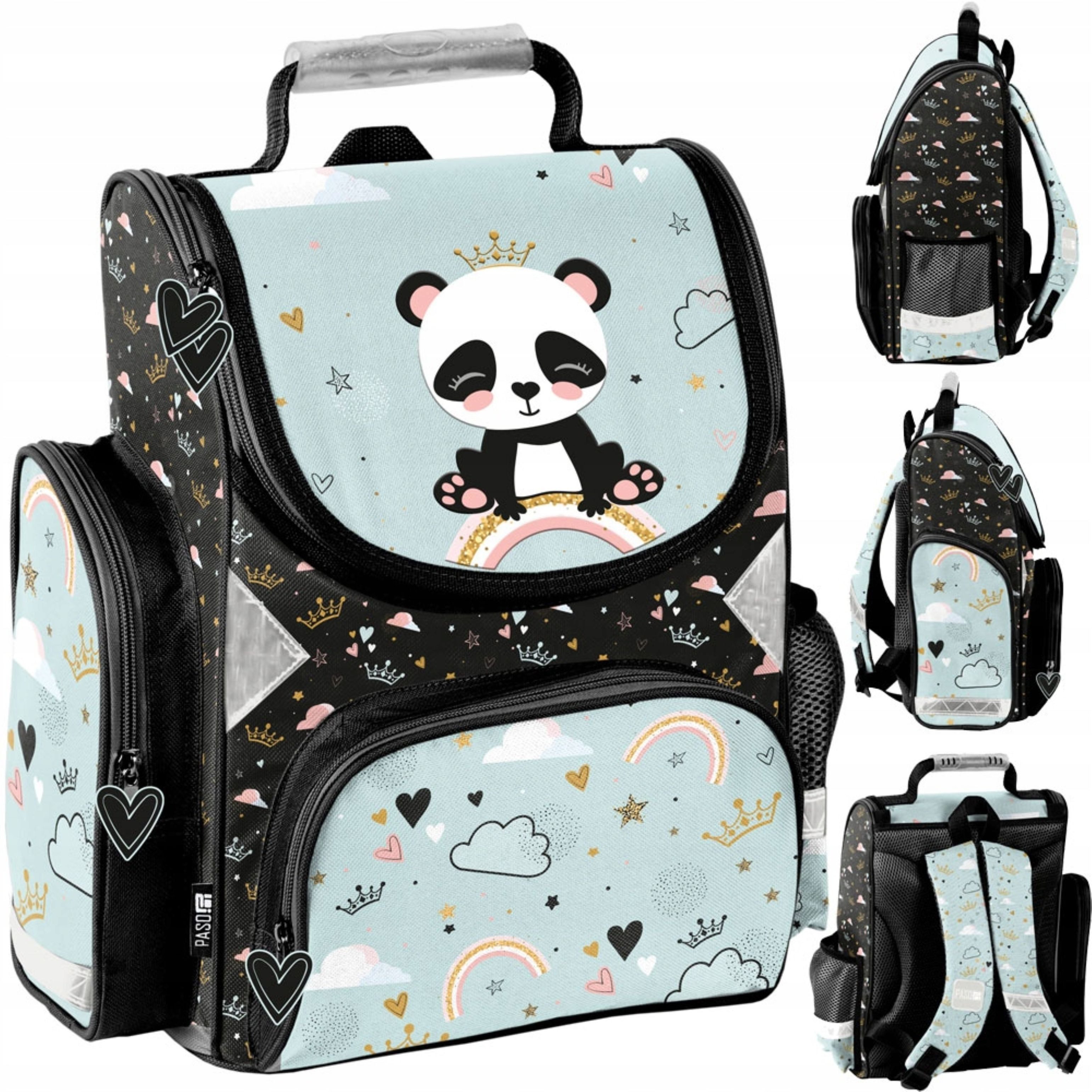 PASO Schulranzen Schulranzen Mädchen Panda 1. Klasse Ergonomisch Leicht Paso (1-tlg)