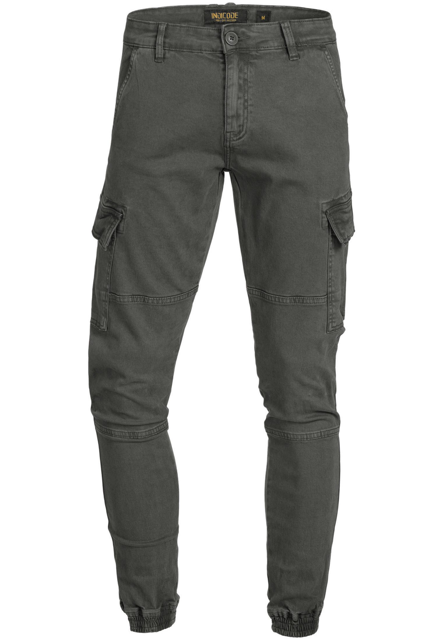 Indicode Cargohose Herren August Cargo Hose Herrenhose mit 6 Taschen