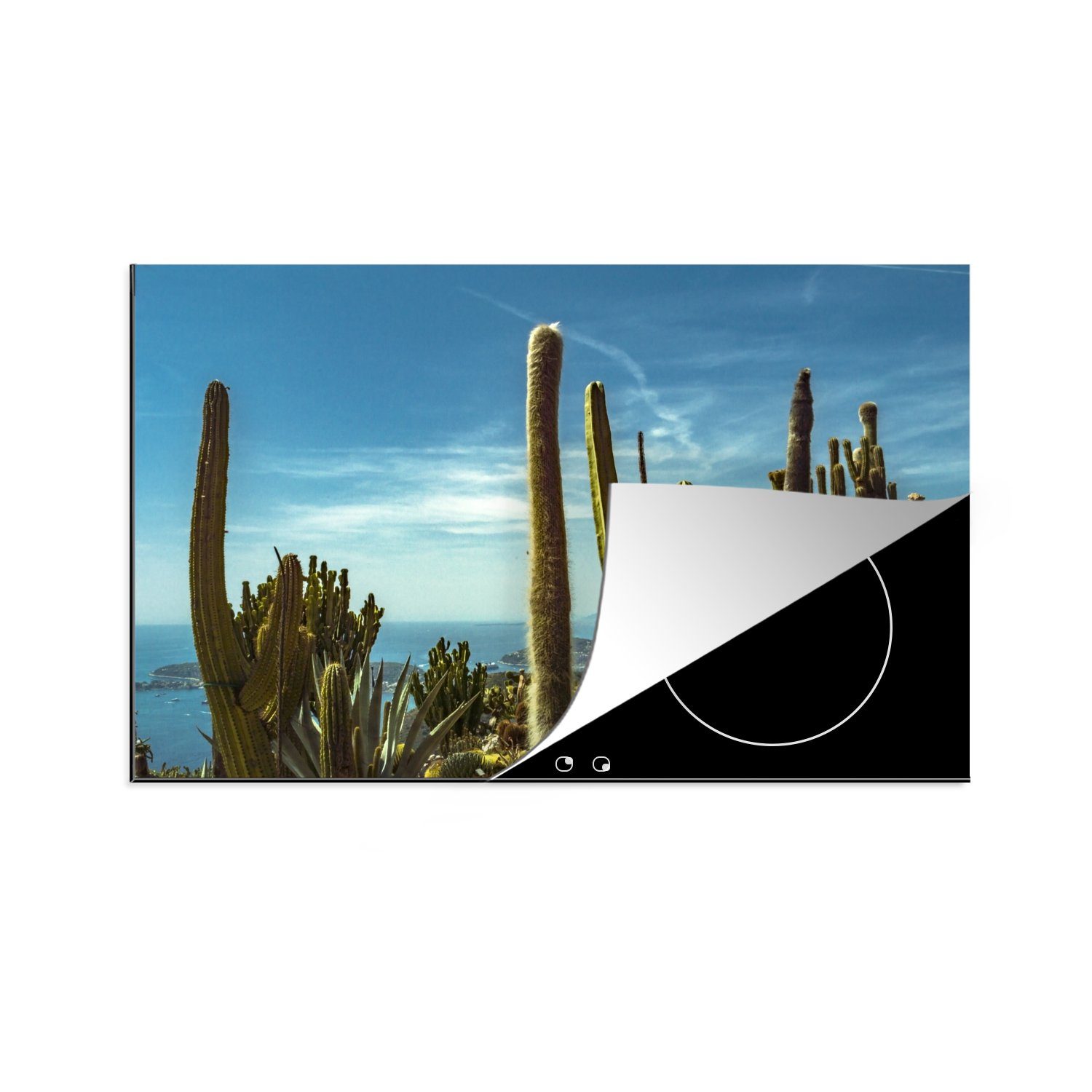 MuchoWow Herdblende-/Abdeckplatte Kaktus - Induktionskochfeld Meer 81x52 für tlg), die Schutz (1 cm, küche, Vinyl, - Himmel, Ceranfeldabdeckung