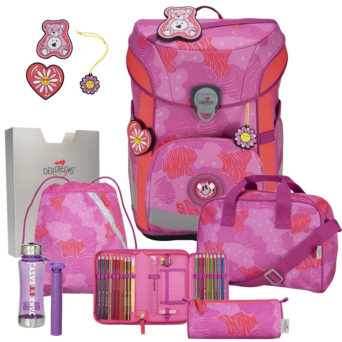 DerDieDas® Schulranzen Mädchen 1.Klasse ErgoFlex Easy in unterschiedlichen Sets