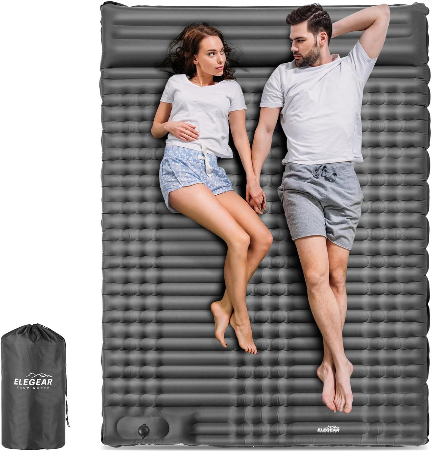 Isomatte 10cm dicke Campingmatte, 200×65/140CM Aufblasbar Superleicht