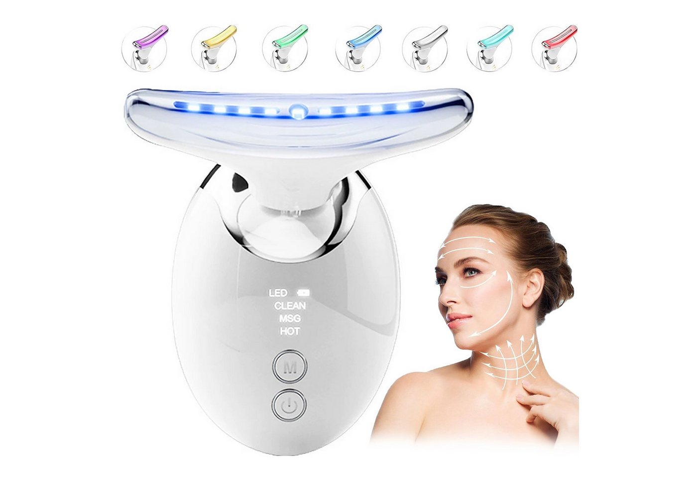 Luckice Gesichtsmassagegerät Gegen Falten Face Massagegerät, EMS Face Lifting Gerät 42℃, Anti-Falten & Hautstraffung für Hals, Anti-Falten & Hautstraffung für Hals,Wangen & Nasolabialfalten, Hautstraffung Lifting 3 Modi Straffung Face Lifting