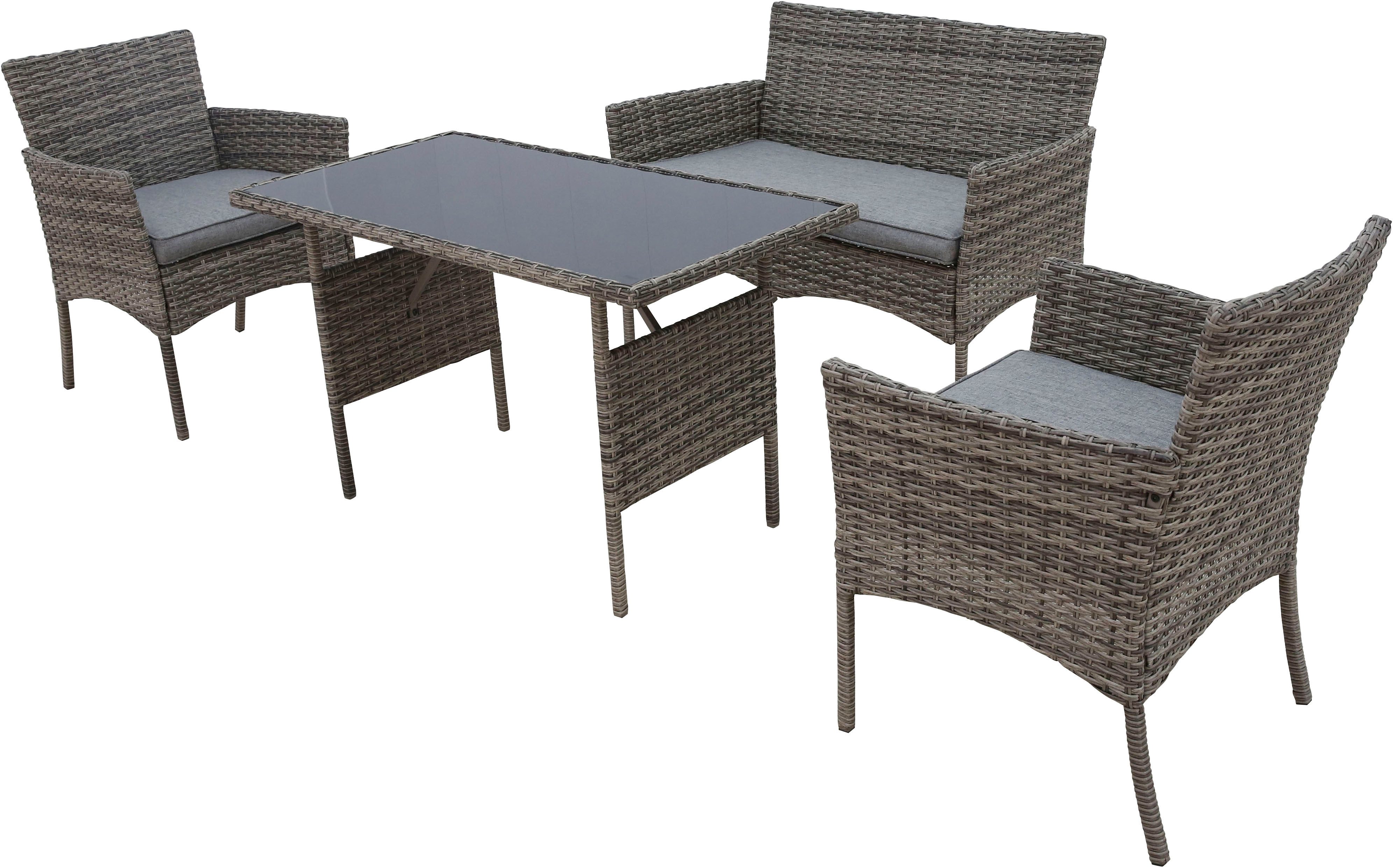 KONIFERA Gartenlounge-Set Balkonset »Ronda«, (Set, 7-tlg., 1x2er Sofa, 2 Se günstig online kaufen