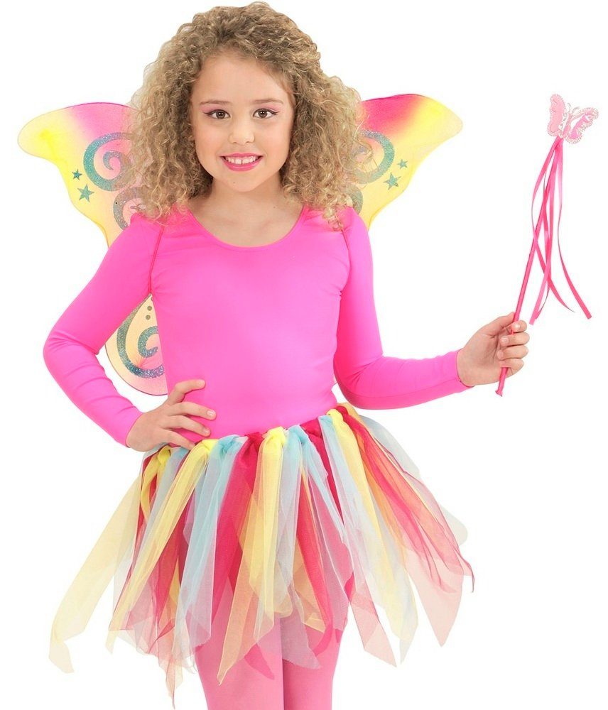 Feen-Kostüm Magic Fairy Feen Schmetterling Kinder Kostüm Set 4-tlg. - Regenbogen
