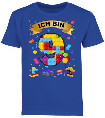 Shirtracer T-Shirt Ich bin 9 Bausteine 9. Geburtstag