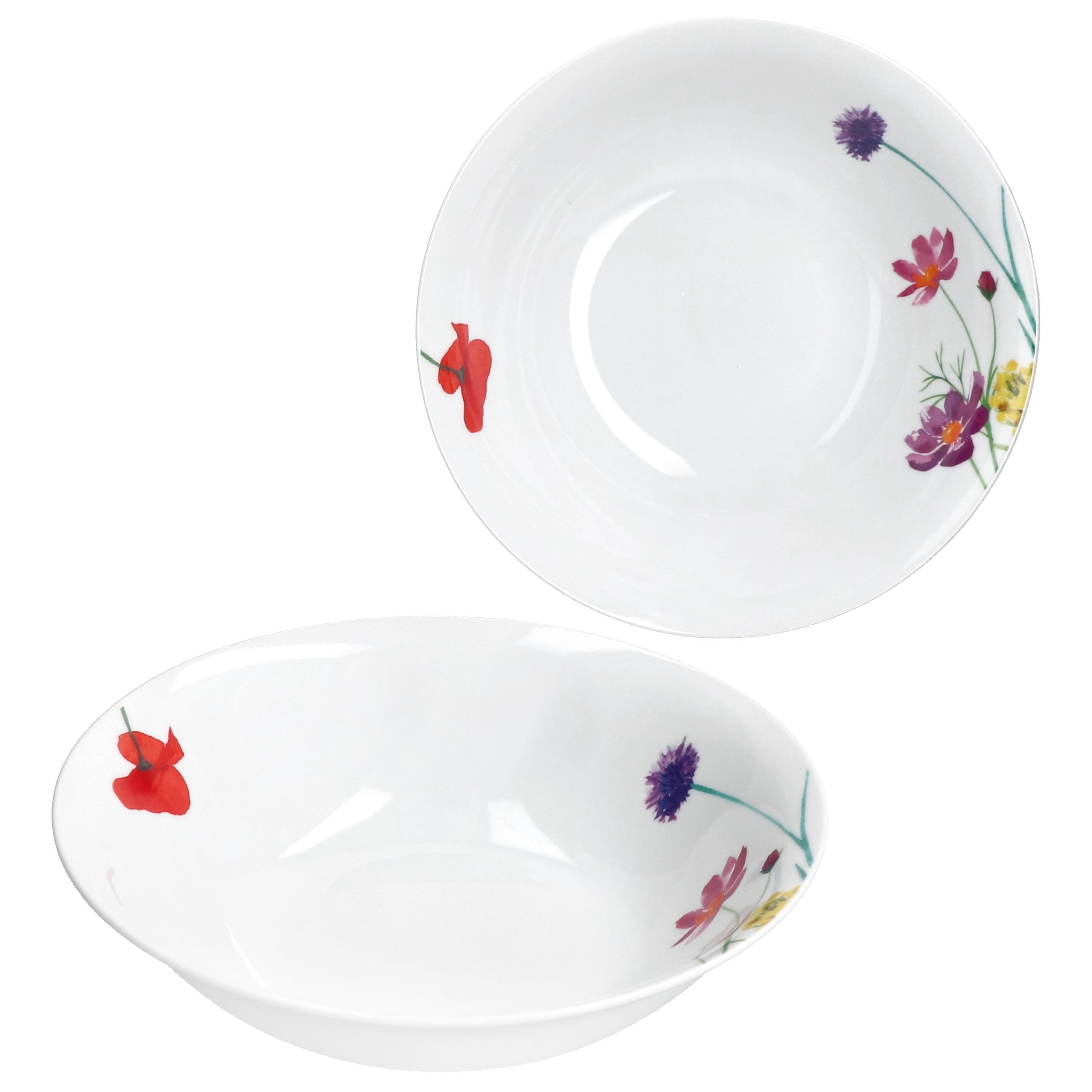 MamboCat Servierschale 2x Marie Servierschale Ø20,5cm 650ml Porzellan Blumen Salat-Schüssel, Porzellan