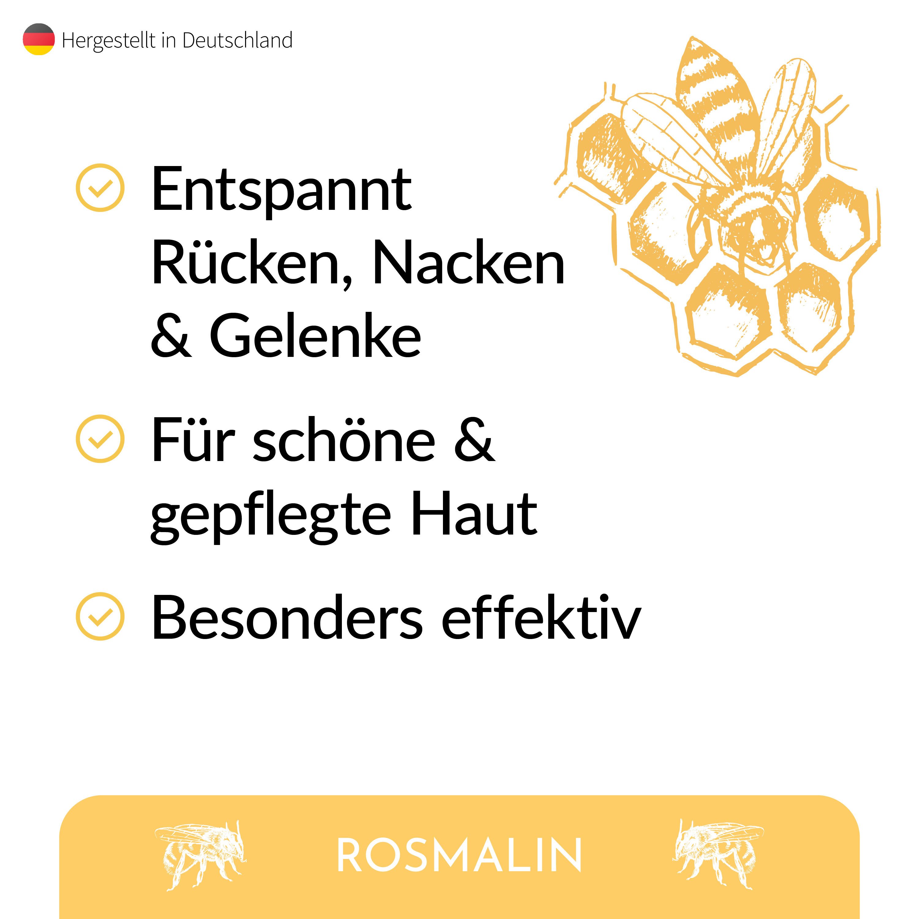 Rosmalin Körpercreme Bienengiftsalbe - Effektive Bienengift Creme - Bienengift Salbe, 1-tlg.