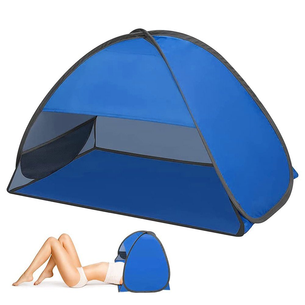 Dsen Tipi-Zelt Tragbar Pop Up Automatisches Strandzelt, Sun Shelter für 1 Personen Blau